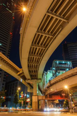 Japonya Tokyo Kavşağı Gece Görünümü