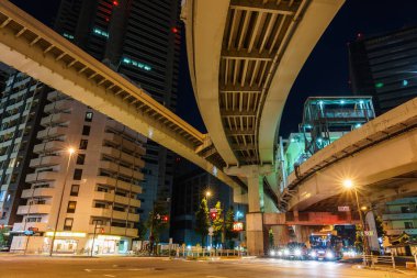 Japonya Tokyo Kavşağı Gece Görünümü