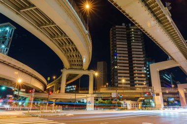 Japonya Tokyo Kavşağı Gece Görünümü