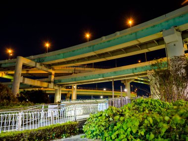 Japonya Tokyo Kavşağı Gece Görünümü