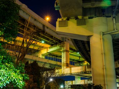 Japonya Tokyo Kavşağı Gece Görünümü