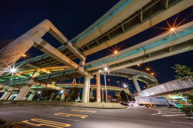 Japonya Tokyo Kavşağı Gece Görünümü