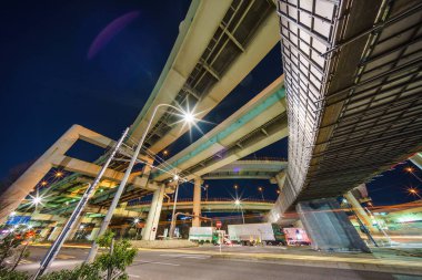 Japonya Tokyo Kavşağı Gece Görünümü