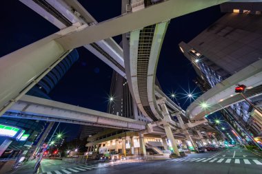 Japonya Tokyo Kavşağı Gece Görünümü