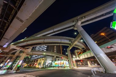 Japonya Tokyo Kavşağı Gece Görünümü