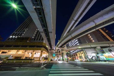 Japonya Tokyo Kavşağı Gece Görünümü