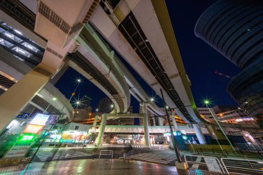 Japonya Tokyo Kavşağı Gece Görünümü