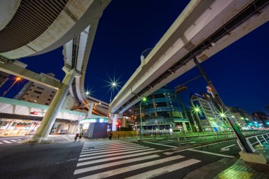 Japonya Tokyo Kavşağı Gece Görünümü