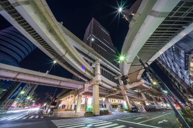 Japonya Tokyo Kavşağı Gece Görünümü