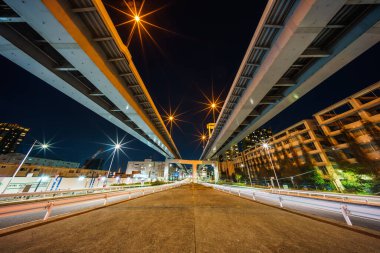 Japonya Tokyo Kavşağı Gece Görünümü