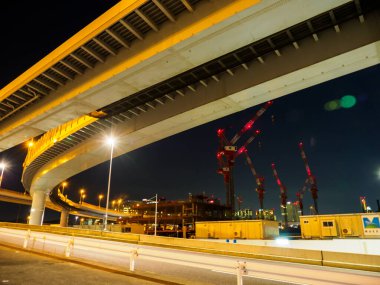 Japonya Tokyo Kavşağı Gece Görünümü