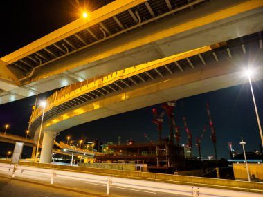 Japonya Tokyo Kavşağı Gece Görünümü