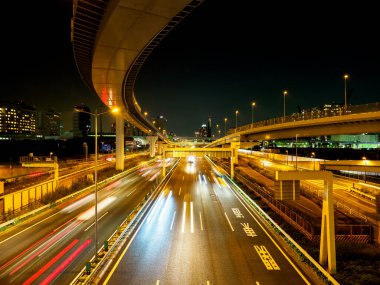 Japonya Tokyo Kavşağı Gece Görünümü