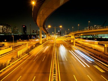 Japonya Tokyo Kavşağı Gece Görünümü