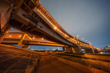 Japonya Tokyo Kavşağı Gece Görünümü