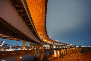 Japonya Tokyo Kavşağı Gece Görünümü