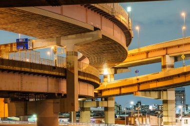 Japonya Tokyo Kavşağı Gece Görünümü