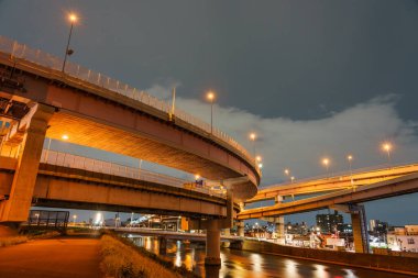 Japonya Tokyo Kavşağı Gece Görünümü