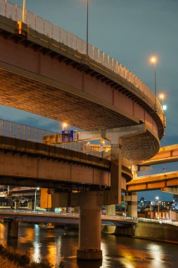 Japonya Tokyo Kavşağı Gece Görünümü