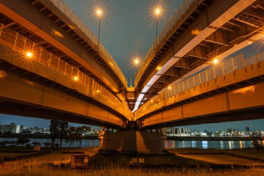 Japonya Tokyo Kavşağı Gece Görünümü