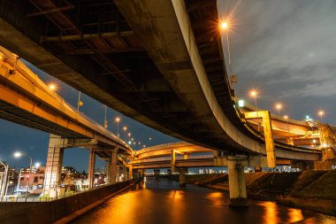 Japonya Tokyo Kavşağı Gece Görünümü