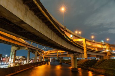 Japonya Tokyo Kavşağı Gece Görünümü