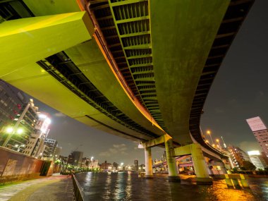 Japonya Tokyo Kavşağı Gece Görünümü