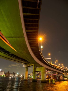 Japonya Tokyo Kavşağı Gece Görünümü