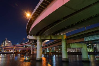 Japonya Tokyo Kavşağı Gece Görünümü