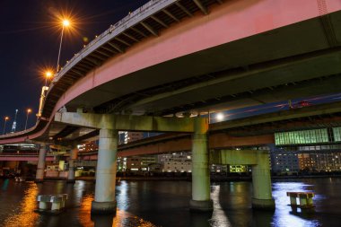 Japonya Tokyo Kavşağı Gece Görünümü