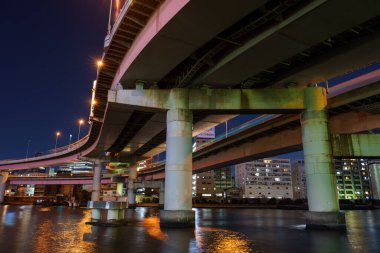 Japonya Tokyo Kavşağı Gece Görünümü