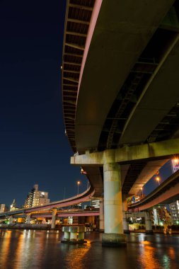 Japonya Tokyo Kavşağı Gece Görünümü