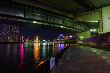 Japonya Tokyo Kavşağı Gece Görünümü