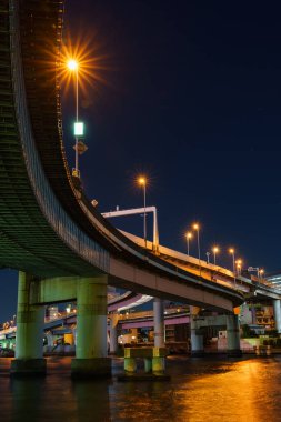 Japonya Tokyo Kavşağı Gece Görünümü