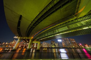 Japonya Tokyo Kavşağı Gece Görünümü