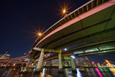 Japonya Tokyo Kavşağı Gece Görünümü