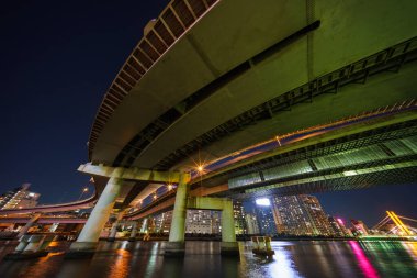 Japonya Tokyo Kavşağı Gece Görünümü