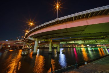 Japonya Tokyo Kavşağı Gece Görünümü