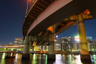 Japonya Tokyo Kavşağı Gece Görünümü