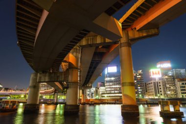 Japonya Tokyo Kavşağı Gece Görünümü