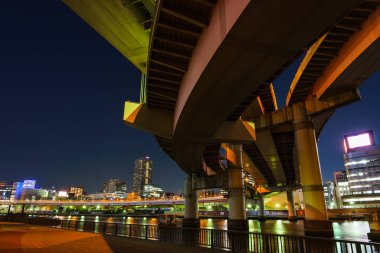 Japonya Tokyo Kavşağı Gece Görünümü