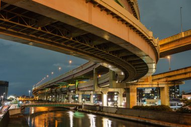 Japonya Tokyo Kavşağı Gece Görünümü