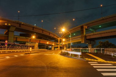 Japonya Tokyo Kavşağı Gece Görünümü