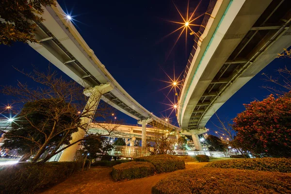 Japão Tokyo Junction Vista Noturna — Fotografia de Stock