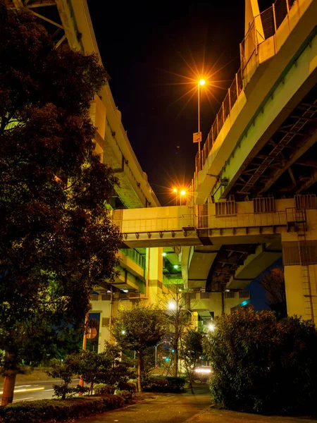 Japão Tokyo Junction Vista Noturna — Fotografia de Stock