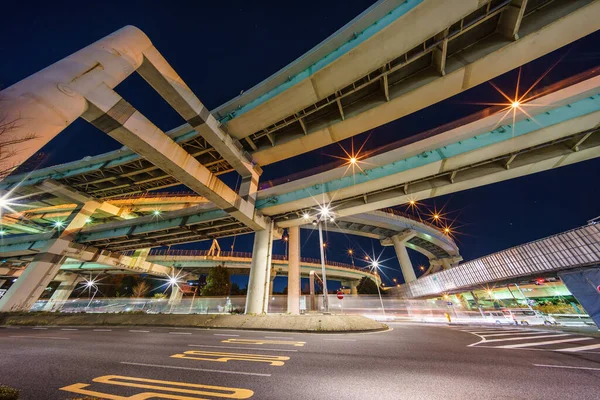 Japonya Tokyo Kavşağı Gece Görünümü — Stok fotoğraf