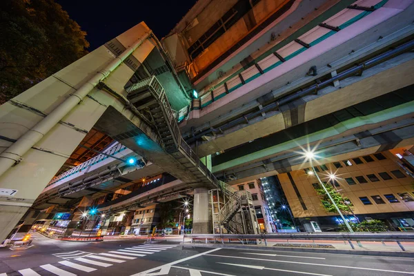 Japonya Tokyo Kavşağı Gece Görünümü — Stok fotoğraf