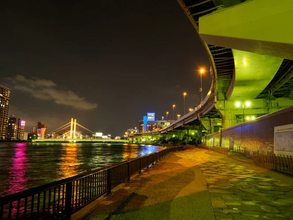 Japonya Tokyo Kavşağı Gece Görünümü — Stok fotoğraf