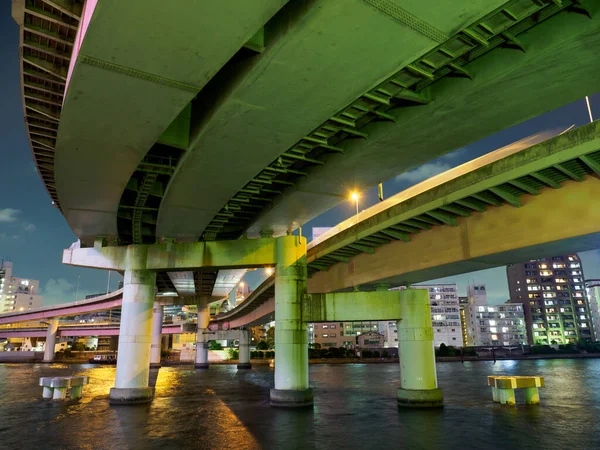 Japonia Tokyo Junction Widok Nocy — Zdjęcie stockowe