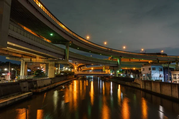 Japonya Tokyo Kavşağı Gece Görünümü